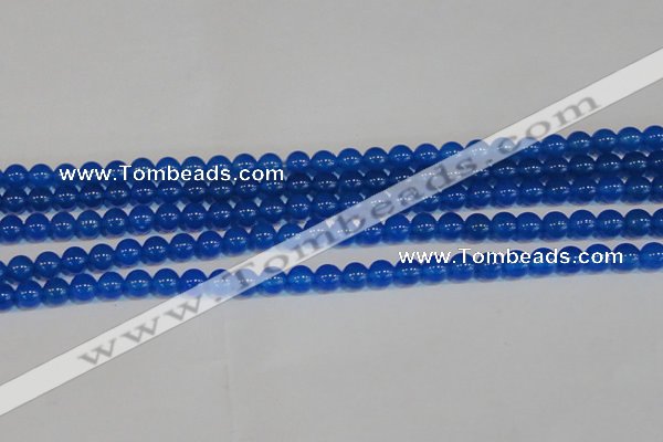 CAG7159 15.5 inches 6mm round blue agate gemstone beads