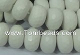 CAG716 15.5 inches 12*18mm faceted rondelle white agate gemstone beads