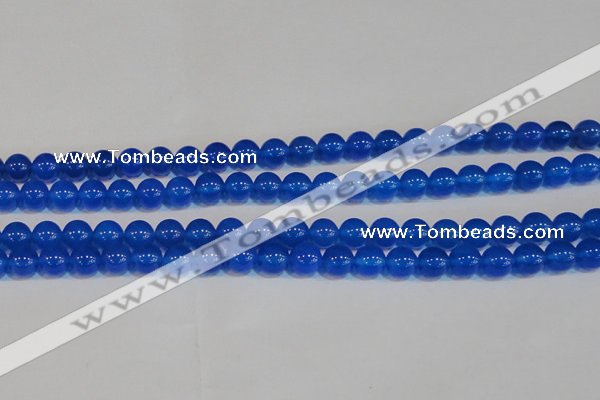 CAG7160 15.5 inches 8mm round blue agate gemstone beads