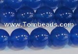 CAG7161 15.5 inches 10mm round blue agate gemstone beads