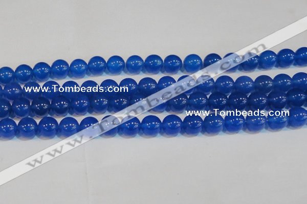 CAG7161 15.5 inches 10mm round blue agate gemstone beads