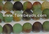 CAG7168 15.5 inches 8mm round matte rainbow agate gemstone beads