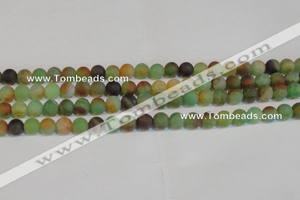 CAG7168 15.5 inches 8mm round matte rainbow agate gemstone beads