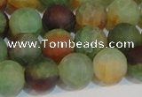 CAG7169 15.5 inches 10mm round matte rainbow agate gemstone beads