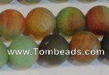 CAG7170 15.5 inches 12mm round matte rainbow agate gemstone beads