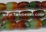 CAG7178 15.5 inches 8*12mm faceted drum rainbow agate gemstone beads