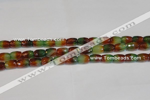 CAG7179 15.5 inches 10*14mm faceted drum rainbow agate gemstone beads