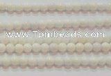 CAG7181 15.5 inches 3mm round white agate gemstone beads