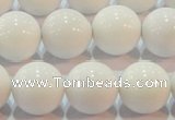 CAG7182 15.5 inches 14mm round white agate gemstone beads