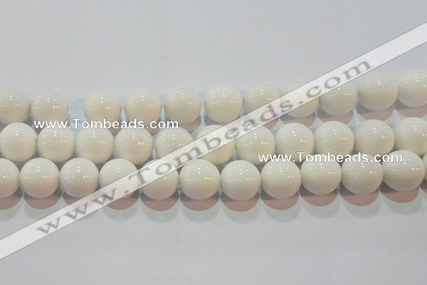 CAG7183 15.5 inches 16mm round white agate gemstone beads