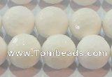 CAG7186 15.5 inches 16mm faceted round white agate gemstone beads