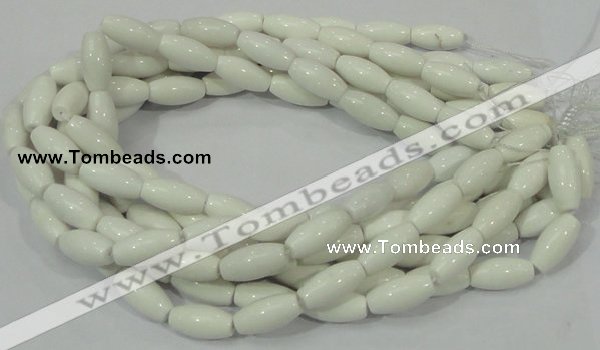 CAG719 15.5 inches 10*20mm rice white agate gemstone beads wholesale