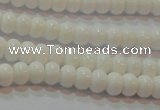 CAG7190 15.5 inches 4*6mm rondelle white agate gemstone beads