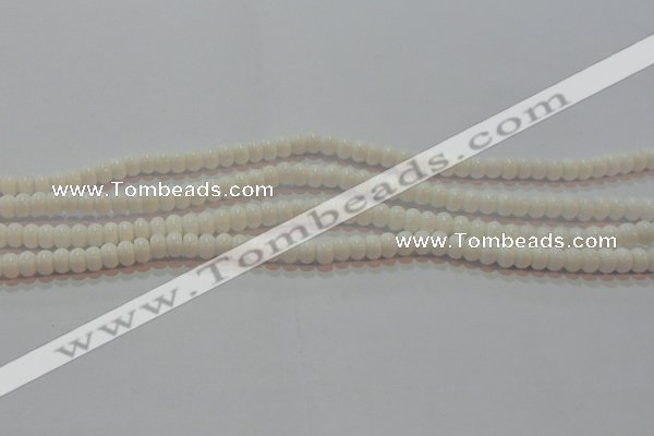 CAG7190 15.5 inches 4*6mm rondelle white agate gemstone beads