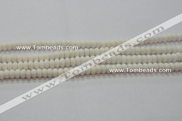 CAG7191 15.5 inches 5*8mm rondelle white agate gemstone beads