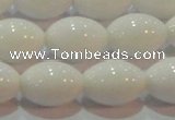 CAG7203 15.5 inches 10*14mm rice white agate gemstone beads