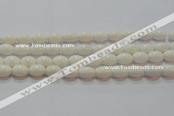 CAG7203 15.5 inches 10*14mm rice white agate gemstone beads