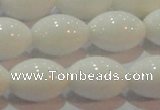 CAG7204 15.5 inches 12*16mm rice white agate gemstone beads