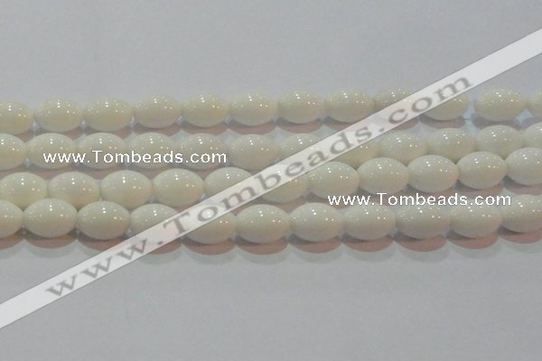 CAG7204 15.5 inches 12*16mm rice white agate gemstone beads