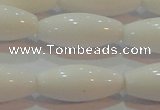 CAG7206 15.5 inches 7*21mm rice white agate gemstone beads