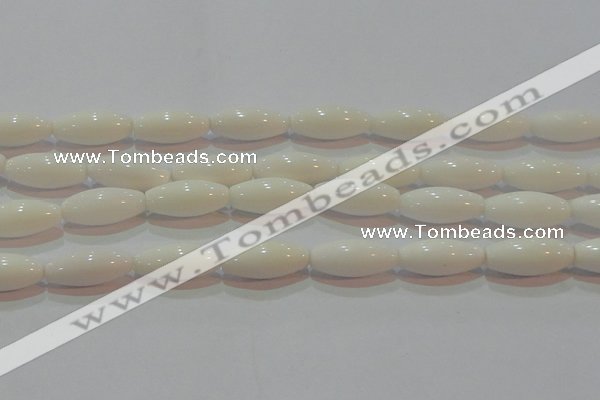 CAG7206 15.5 inches 7*21mm rice white agate gemstone beads