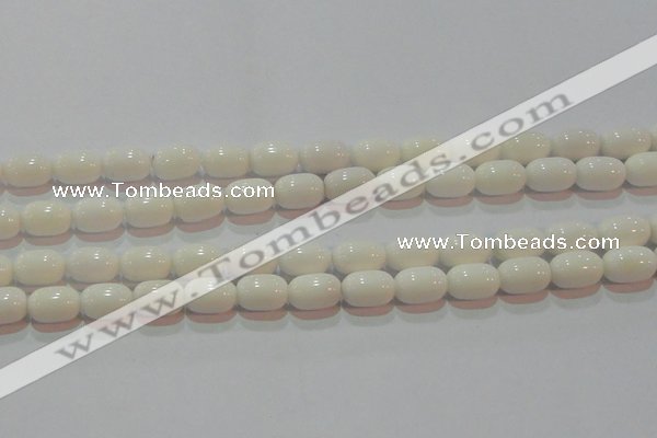 CAG7210 15.5 inches 8*12mm drum white agate gemstone beads