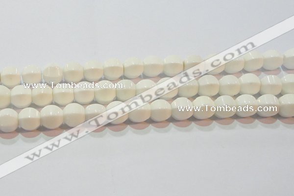 CAG7214 15.5 inches 12*12mm pumpkin white agate gemstone beads