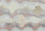 CAG7217 15.5 inches 10*10mm flower white agate gemstone beads