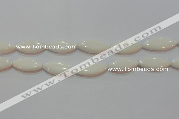 CAG7232 15.5 inches 16*33mm marquise white agate gemstone beads