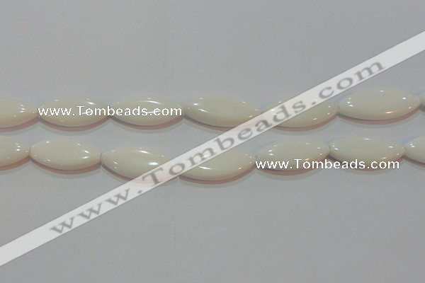 CAG7232 15.5 inches 16*33mm marquise white agate gemstone beads