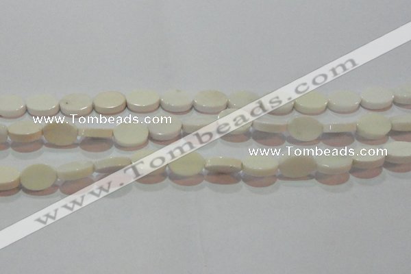 CAG7234 15.5 inches 10*14mm oval white agate gemstone beads