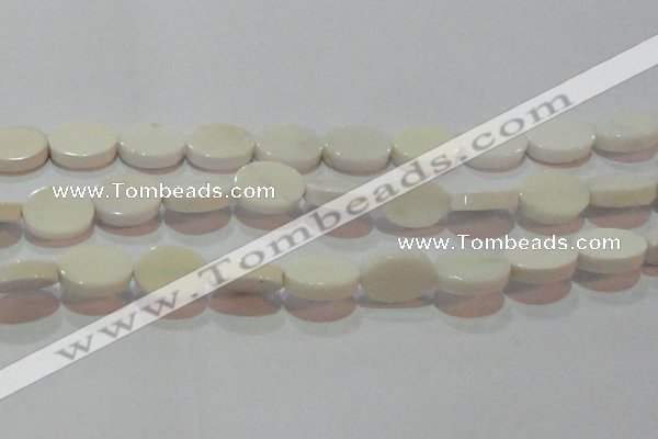 CAG7237 15.5 inches 15*20mm oval white agate gemstone beads