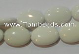 CAG7241 15.5 inches 12*16mm oval white agate gemstone beads