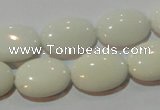 CAG7242 15.5 inches 15*20mm oval white agate gemstone beads