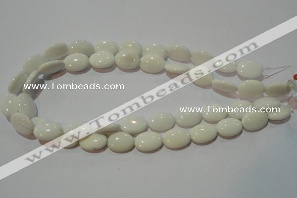 CAG7242 15.5 inches 15*20mm oval white agate gemstone beads