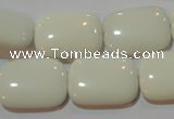 CAG7246 15.5 inches 12*16mm rectangle white agate gemstone beads