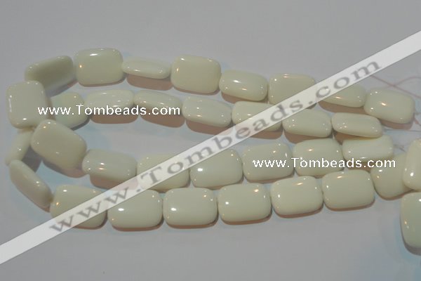 CAG7246 15.5 inches 12*16mm rectangle white agate gemstone beads