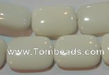 CAG7247 15.5 inches 13*18mm rectangle white agate gemstone beads