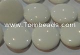 CAG7251 15.5 inches 10mm flat round white agate gemstone beads