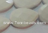 CAG7268 15.5 inches 18*25mm faceted flat teardrop white agate beads