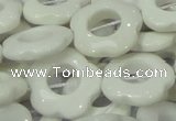 CAG732 15.5 inches 22*22mm flower-shaped white agate beads