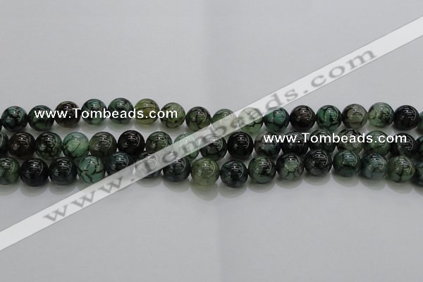 CAG7324 15.5 inches 12mm round dragon veins agate beads wholesale