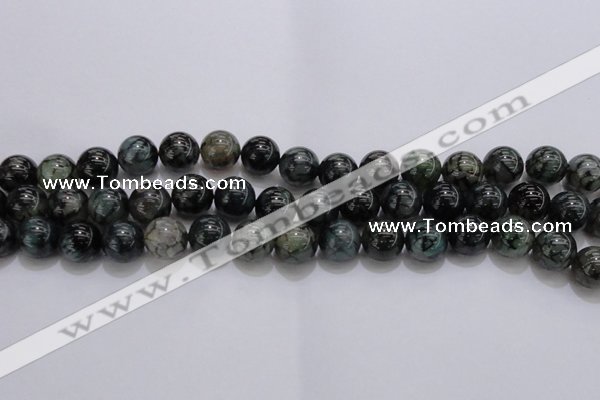 CAG7325 15.5 inches 14mm round dragon veins agate beads wholesale