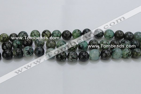 CAG7326 15.5 inches 16mm round dragon veins agate beads wholesale