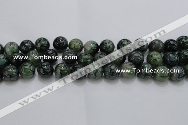 CAG7328 15.5 inches 18mm round dragon veins agate beads wholesale