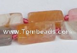 CAG7373 15.5 inches 8*20mm - 10*25mm cuboid dragon veins agate beads