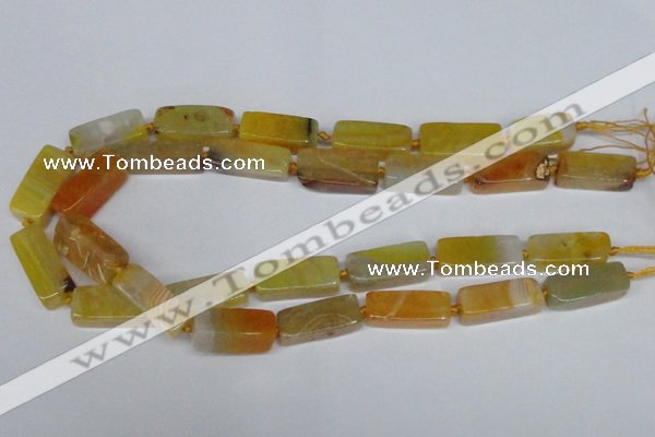 CAG7374 15.5 inches 8*20mm - 10*25mm cuboid dragon veins agate beads