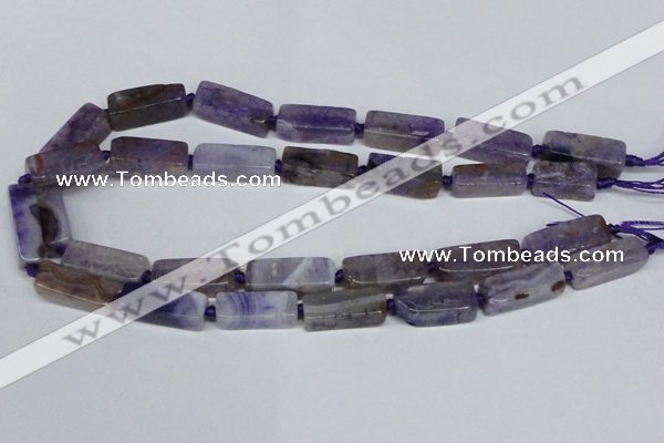 CAG7375 15.5 inches 8*20mm - 10*25mm cuboid dragon veins agate beads