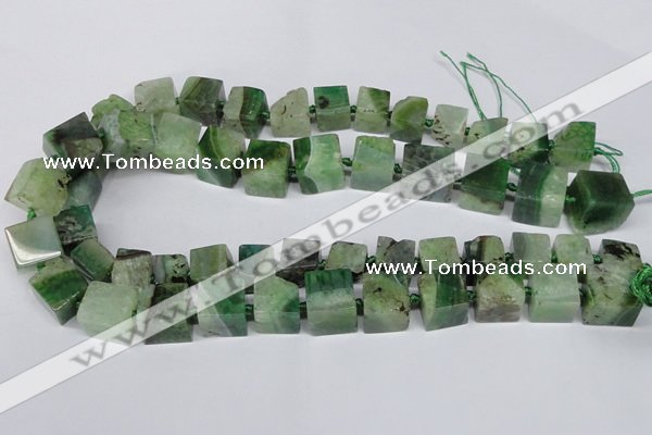 CAG7385 15.5 inches 11*12mm - 13*14mm cube dragon veins agate beads