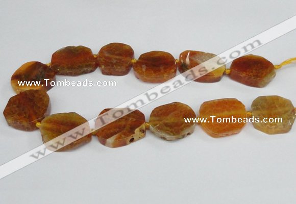 CAG7402 15.5 inches 25*30mm - 30*35mm freeform dragon veins agate beads